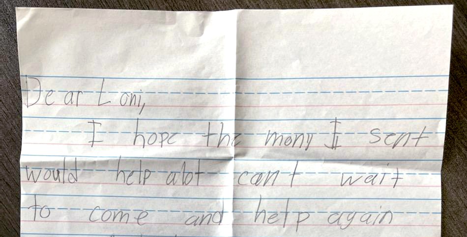 MFB Pennsylvania volunteer adds 'a little extra love.' 1 b2ap3 large Tylee note