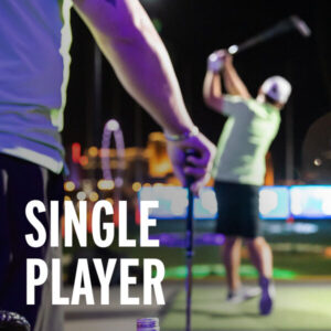 Golf player in action, focused shot