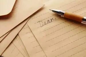 Handwritten letter with just the beginning, Dear,