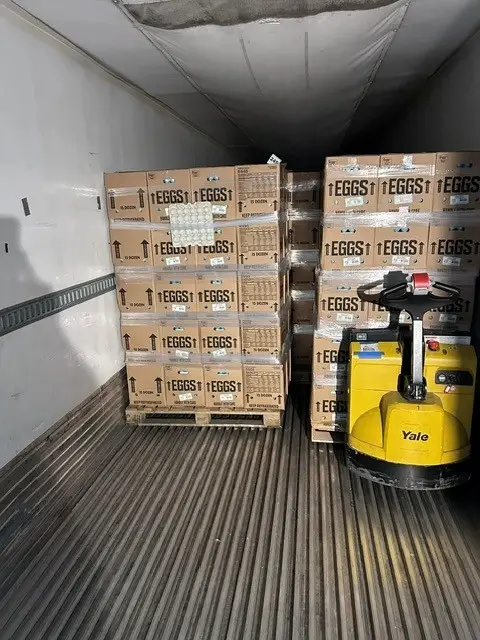Eggs on truck
